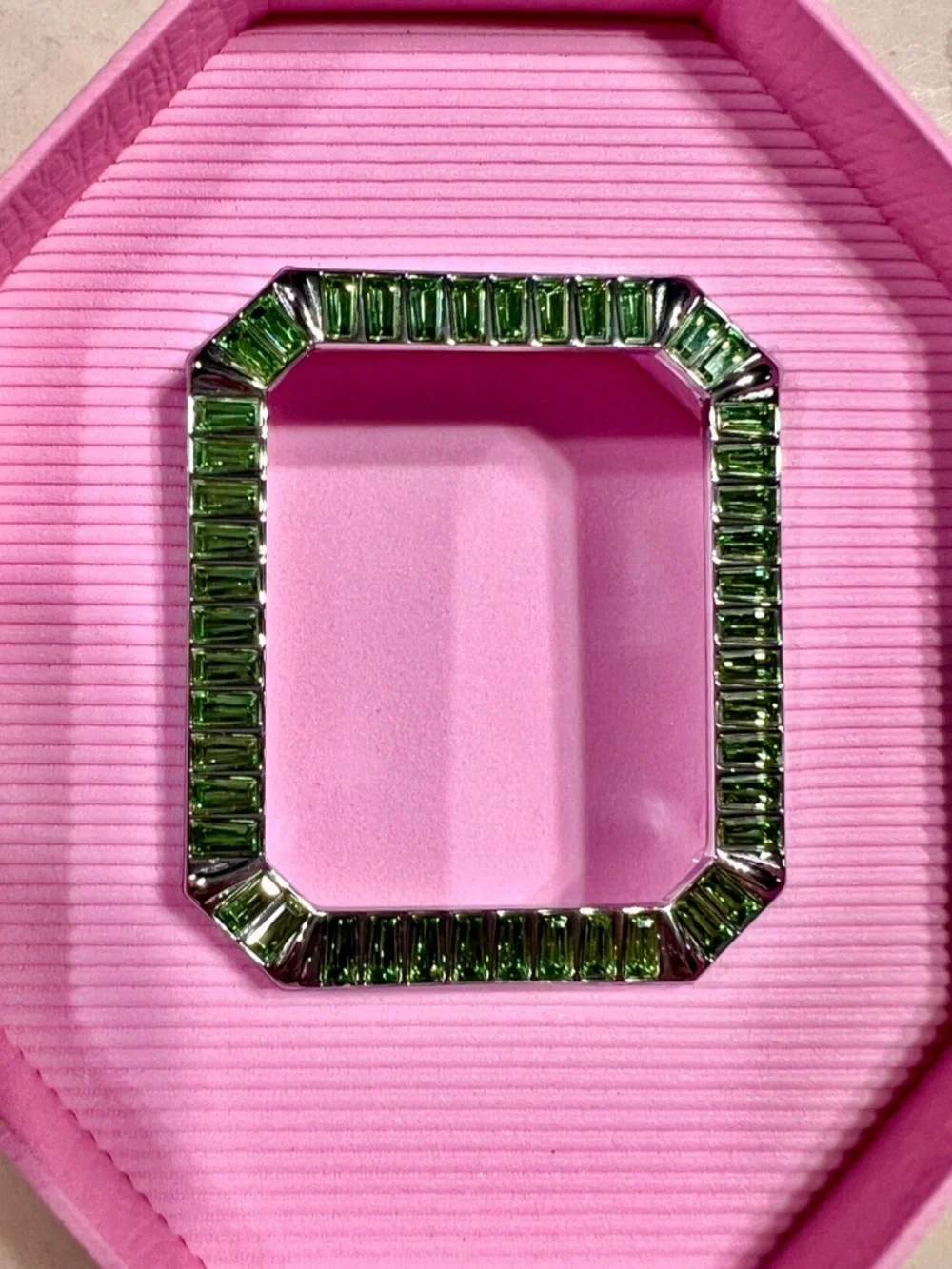 SWAROVSKI Millenia 40mm Apple Watch Cover Rhodium & Green Crystals Series 4 & 5